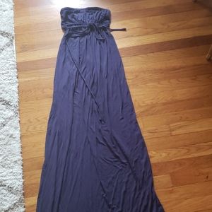 Blue strapless dress by TART